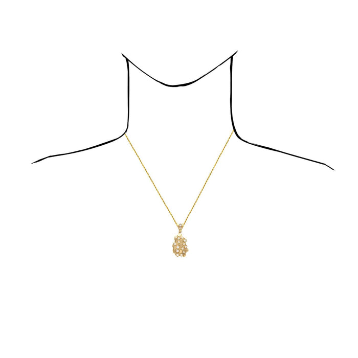 10K Gold CZ Nugget Pendant 1.5"–2.3" - WJD Exclusives