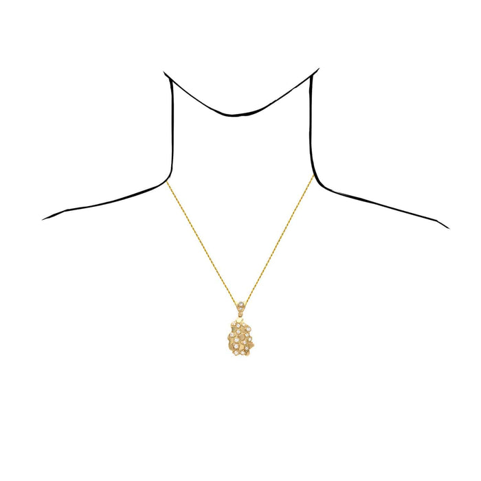 10K Gold CZ Nugget Pendant 1.5"–2.3" - WJD Exclusives