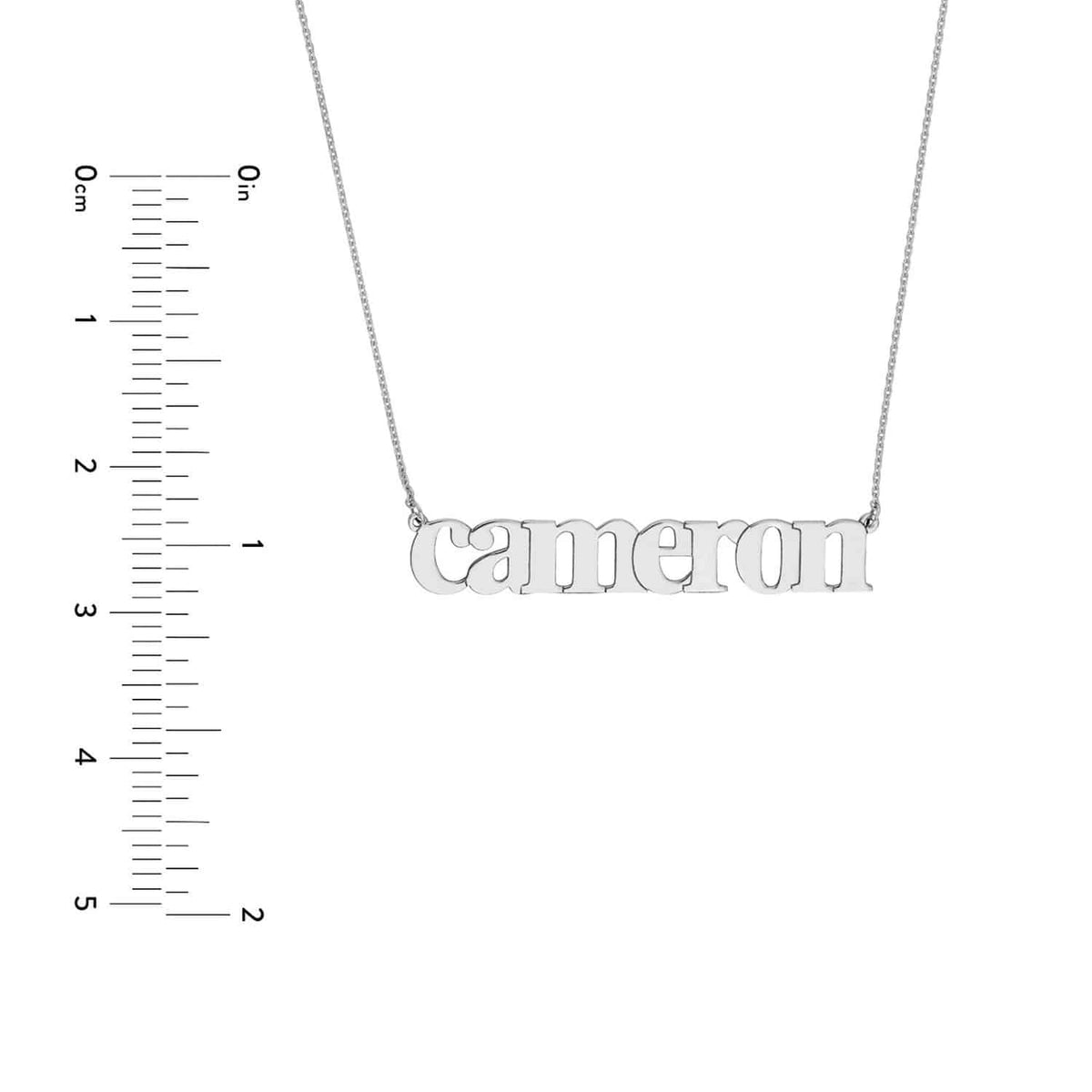 Customizable 14K Yellow Gold Typewriter Nameplate Necklace (Solid Links) 14" - 18" Adjustable - WJD Exclusives