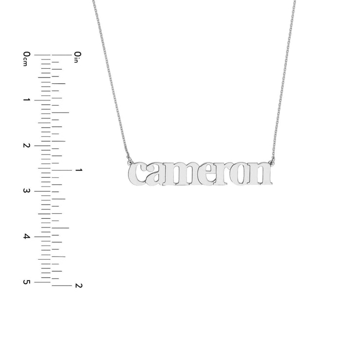 Customizable 14K Yellow Gold Typewriter Nameplate Necklace (Solid Links) 14" - 18" Adjustable - WJD Exclusives