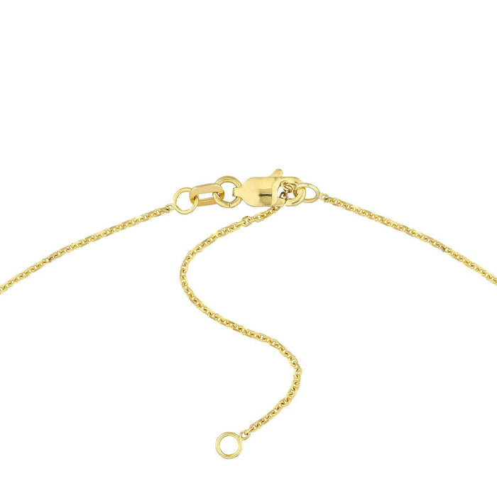 Customizable 14K Yellow Gold Signature Nameplate Necklace (Solid Links) 14" - Adjustable - WJD Exclusives