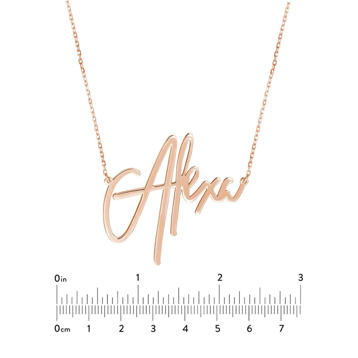 Customizable 14K Yellow Gold Signature Nameplate Necklace (Solid Links) 14" - 18" Adjustable - WJD Exclusives