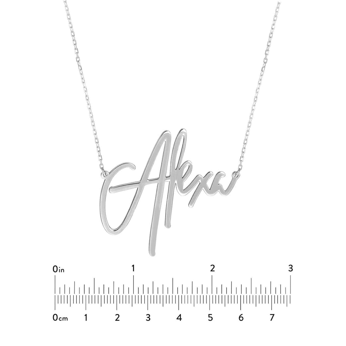 Customizable 14K Yellow Gold Signature Nameplate Necklace (Solid Links) 14" - 18" Adjustable - WJD Exclusives