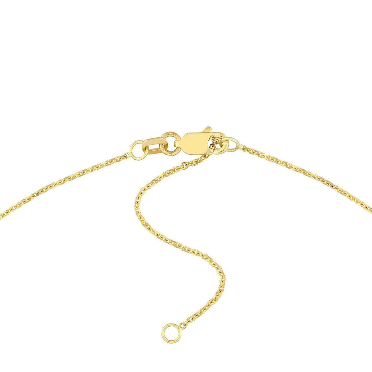 Customizable 14K Yellow White Rose Gold Bubble Style Nameplate Necklace (Solid Links) 14" - 18" Adjustable - WJD Exclusives