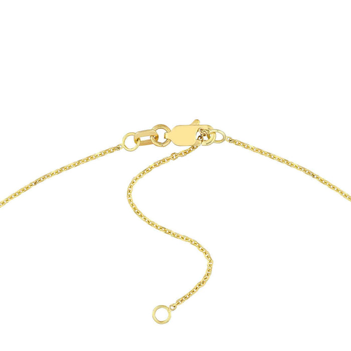 Customizable 14K Yellow White Rose Gold Bubble Style Nameplate Necklace (Solid Links) 14" - 18" Adjustable - WJD Exclusives