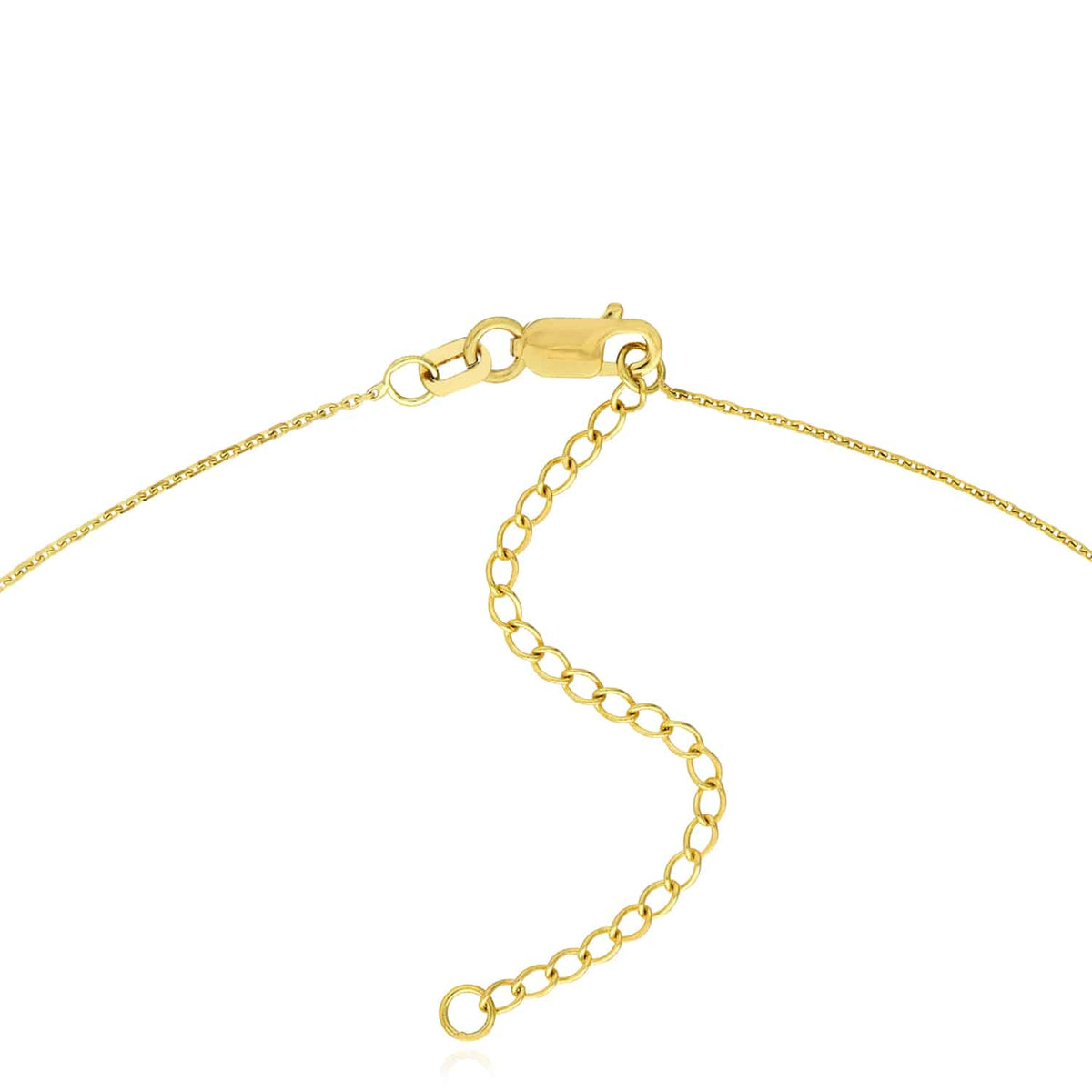 Customizable 14K Yellow White Rose Gold Brush Nameplate Necklace (Solid Links) 14" - 18" Adjustable - WJD Exclusives
