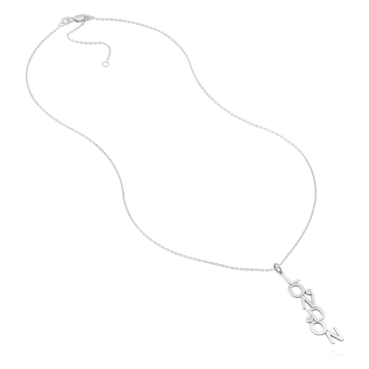 Customizable Natural Diamond 14K Yellow White Rose Gold Dancing Letters Necklace (Solid Links) 16" - 18" Adjustable - WJD Exclusives