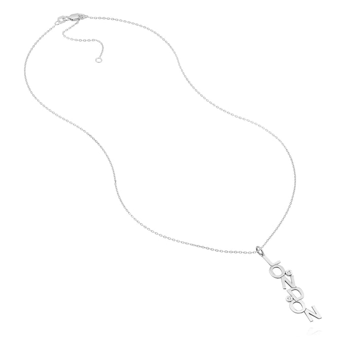 Customizable Natural Diamond 14K Yellow White Rose Gold Dancing Letters Necklace (Solid Links) 16" - 18" Adjustable - WJD Exclusives