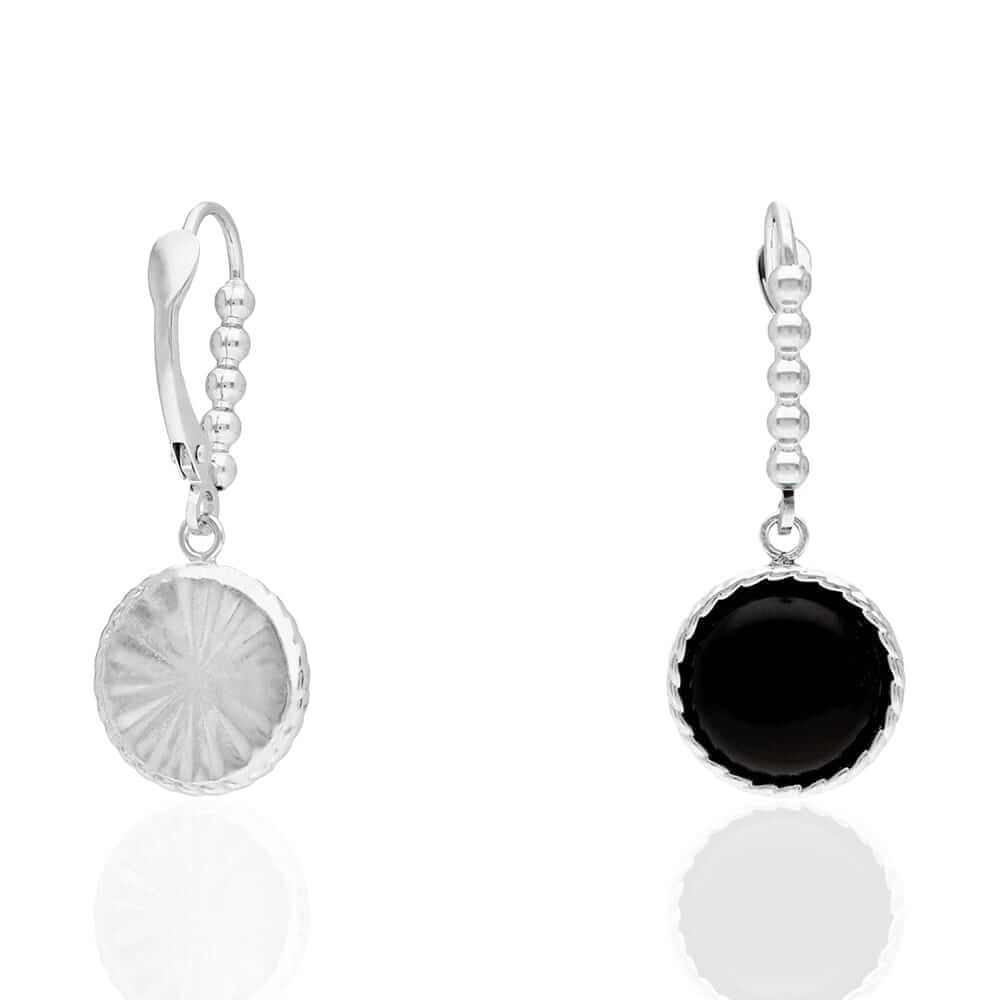 14k Yellow Gold White Gold Twisted Bezel Gemstone Leverback  Earrings
