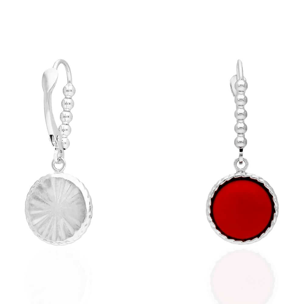 14k Yellow Gold White Gold Twisted Bezel Gemstone Leverback  Earrings