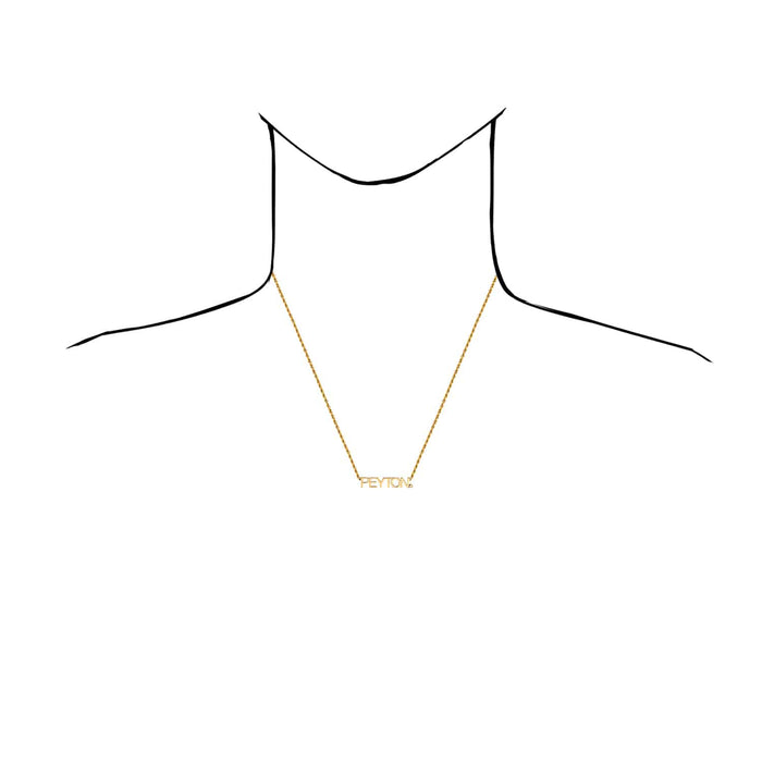 Customizable Natural Diamond 14K Yellow Gold Nameplate Necklace (Solid Links) 0.2" 16" - 18" Adjustable - WJD Exclusives