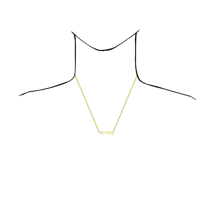 Customizable Natural Diamond 14K Yellow Gold Nameplate Necklace (Solid Links) 0.2" 16" - 18" Adjustable - WJD Exclusives
