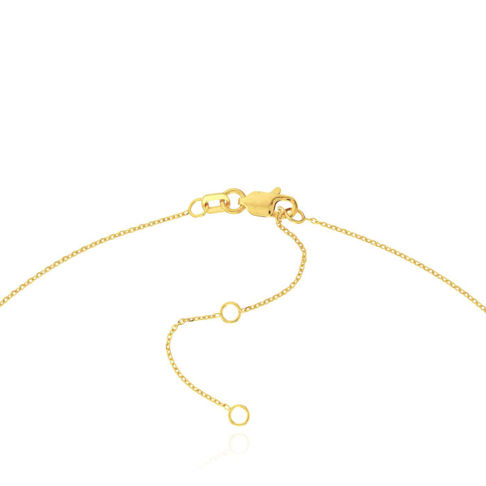 Customizable Natural Diamond 14K Yellow Gold Signature Nameplate Necklace (Solid Links) 16" - 18" Adjustable - WJD Exclusives