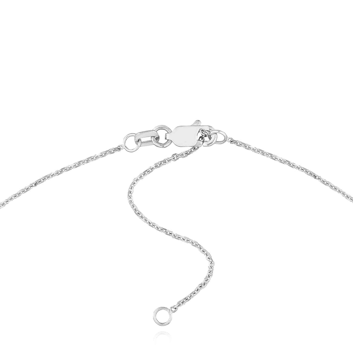 Customizable 14K Yellow White Rose Gold Script Nameplate Necklace (Solid Links) 14" - 18" Adjustable - WJD Exclusives