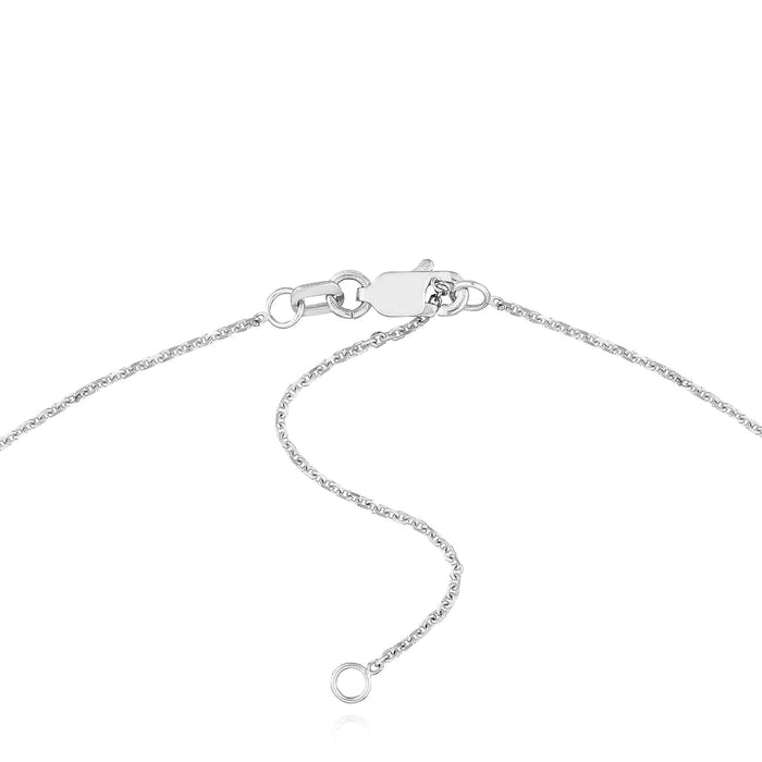 Customizable 14K Yellow White Rose Gold Script Nameplate Necklace (Solid Links) 14" - 18" Adjustable - WJD Exclusives