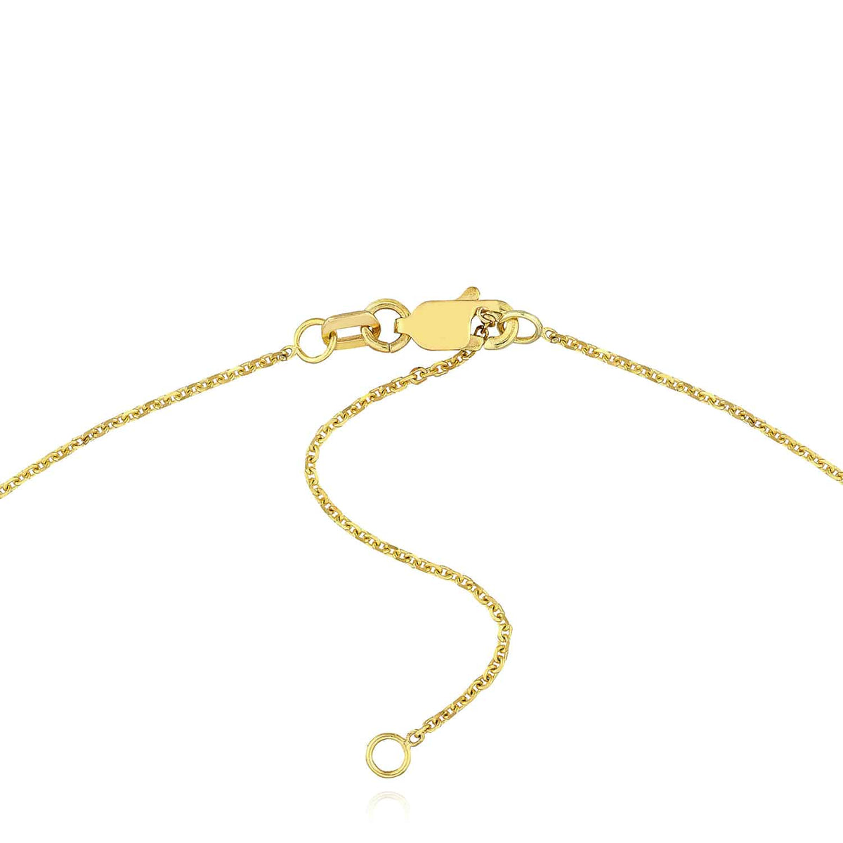 Customizable 14K Yellow White Rose Gold Script Nameplate Necklace (Solid Links) 14" - 18" Adjustable - WJD Exclusives