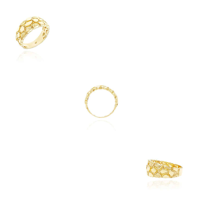 14K Gold 11mm Nugget Band Ring - WJD Exclusives