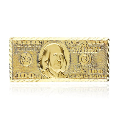 10K Yellow Gold 100 Dollars Dollar Bill Signet Ring - WJD Exclusives