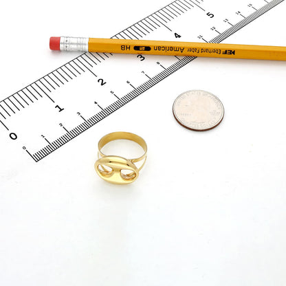 10K Yellow Gold Puffed Mariner Signet Ring