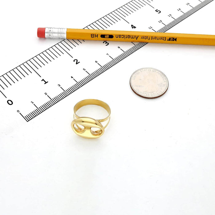 10K Yellow Gold Puffed Mariner Signet Ring - WJD Exclusives