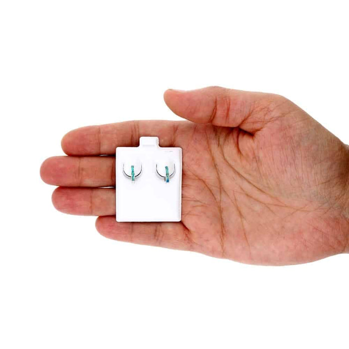 925 Sterling Silver 1-Stripe Fire Opal Huggie Hoop Earrings 0.5"