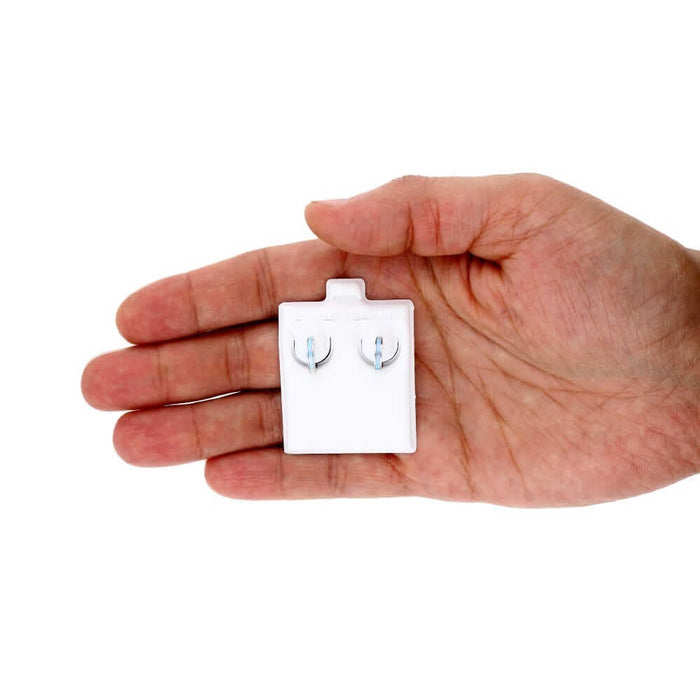 925 Sterling Silver 1-Stripe Fire Opal Huggie Hoop Earrings 0.5"