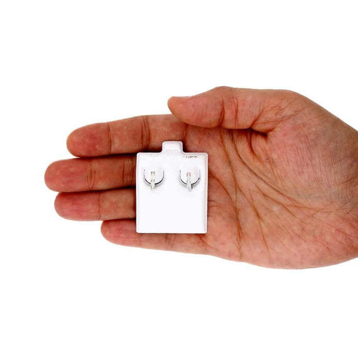 925 Sterling Silver 1-Stripe Fire Opal Huggie Hoop Earrings 0.5"