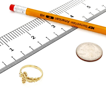 10K Gold Yellow CZ Band Cross Jesus Crucifix Ring