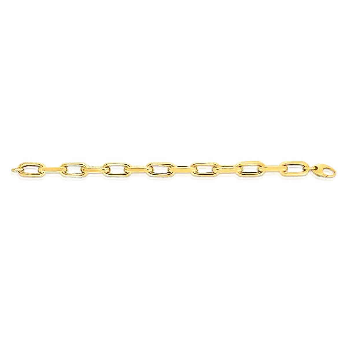 14K Yellow Gold 9mm Oval French Cable Chain (Solid Links) 18" - WJD Exclusives