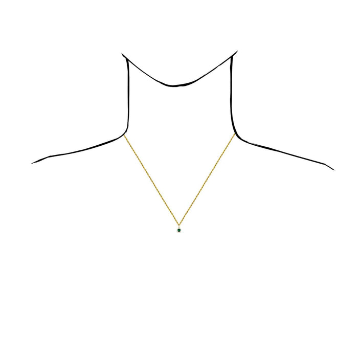 .72CTW Natural Diamond 14K Gold Green Emerald Solitaire Halo Pendant 0.4" - WJD Exclusives