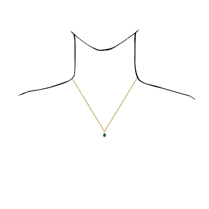 1.10CTW Natural Diamond 14K Gold Green Oval Emerald Halo Pendant 0.55" - WJD Exclusives