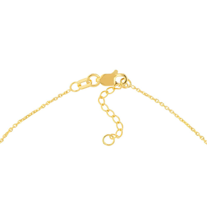 14K Yellow Gold Diamond - Cut Mini Beaded Anklet (Solid Links) 9" - 10" Adjustable - WJD Exclusives