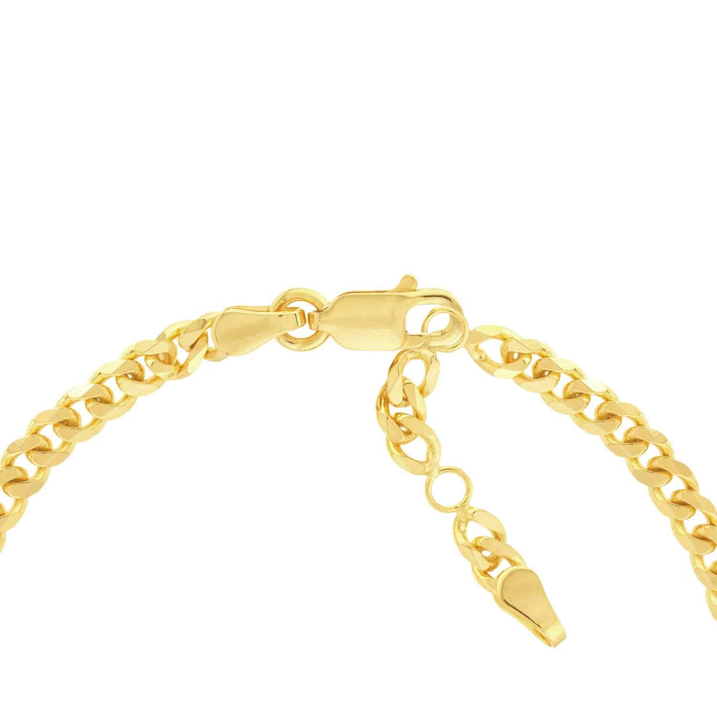 Solid 14K Real Gold Yellow Cross Cuban Curb Bracelet 6.25"-7.25" Adjustable