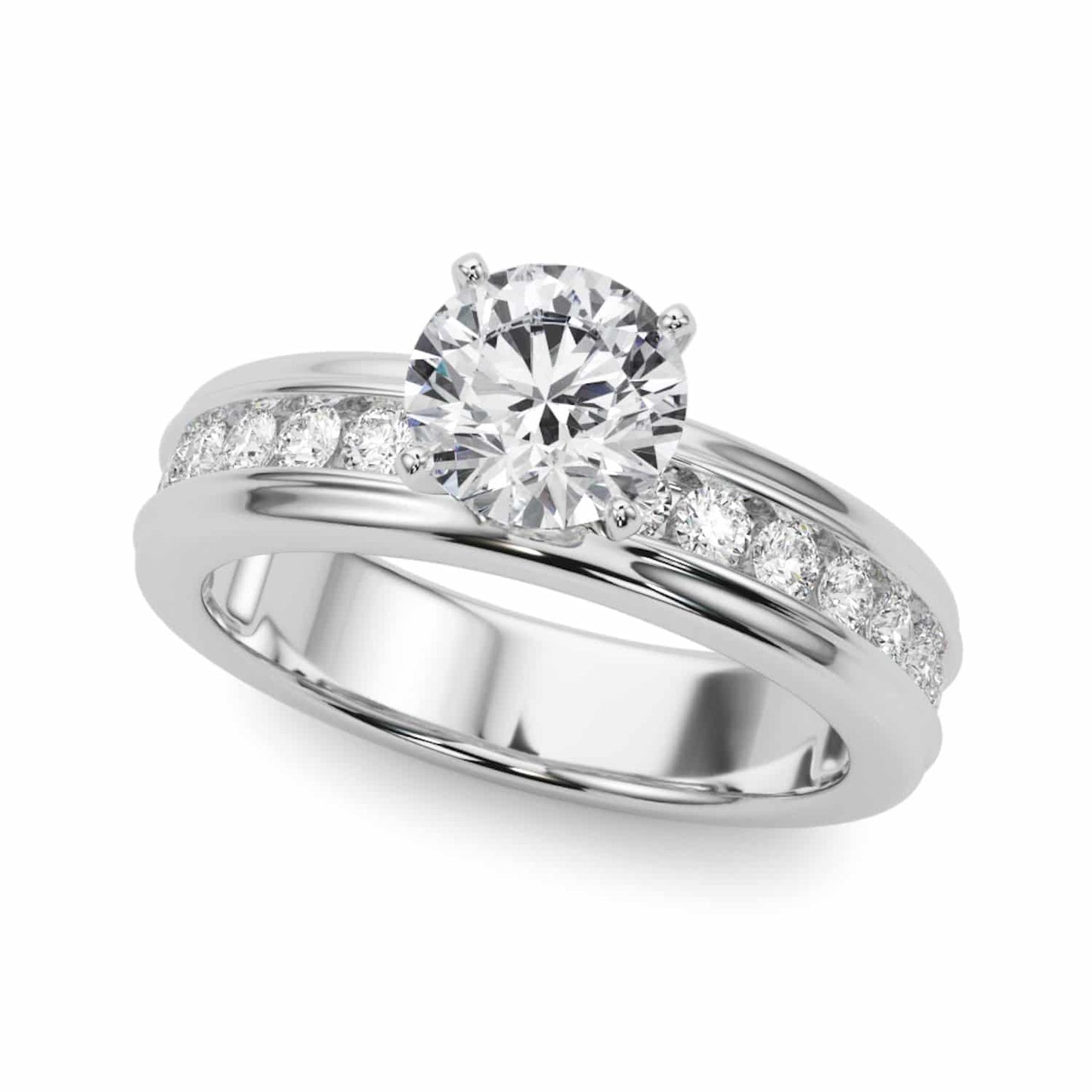 1.50CTW Lab-Grown Diamond 14K White Gold Channel Set Engagement Ring