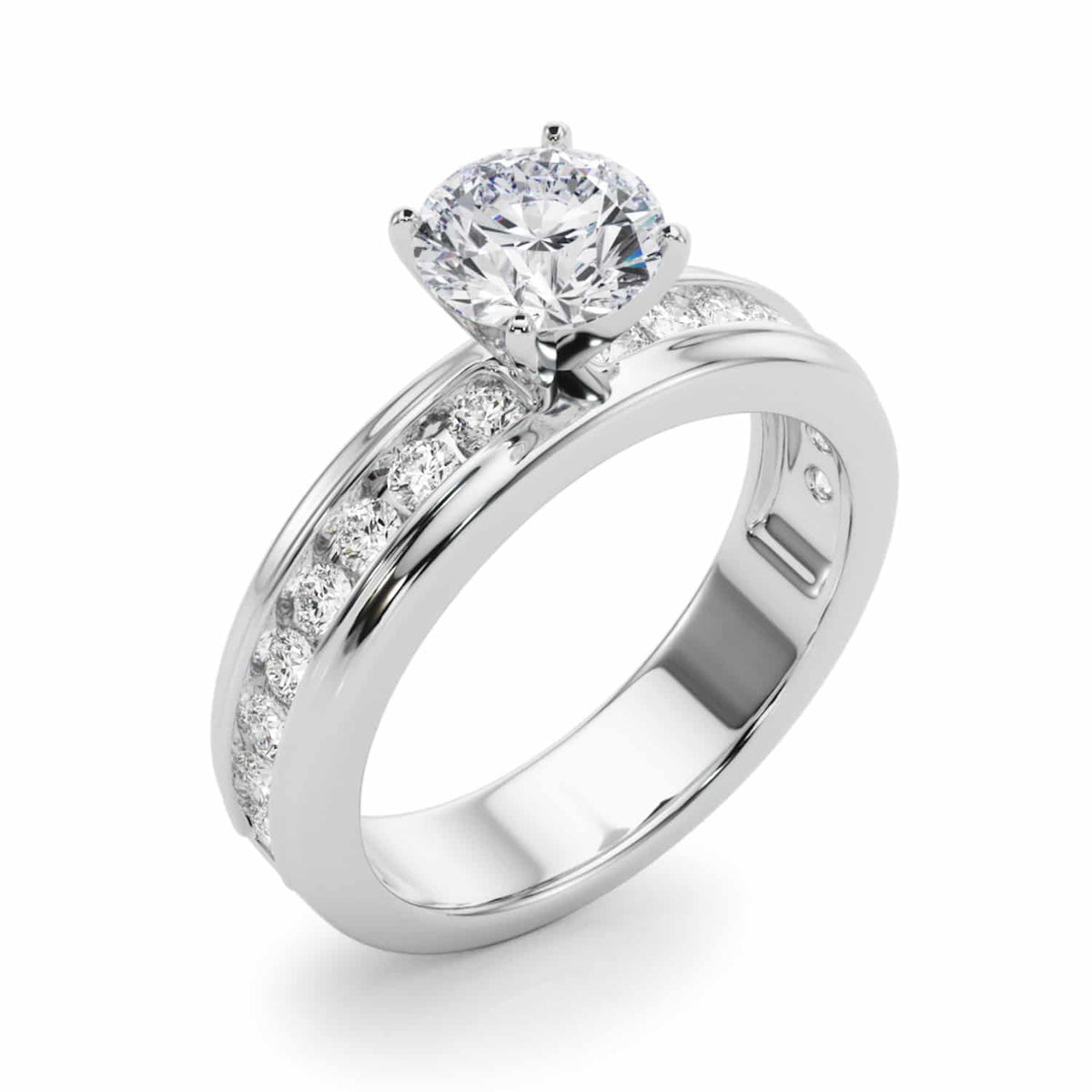 1.50CTW Lab - Grown Diamond 14K White Gold Channel Set Engagement Ring - WJD Exclusives