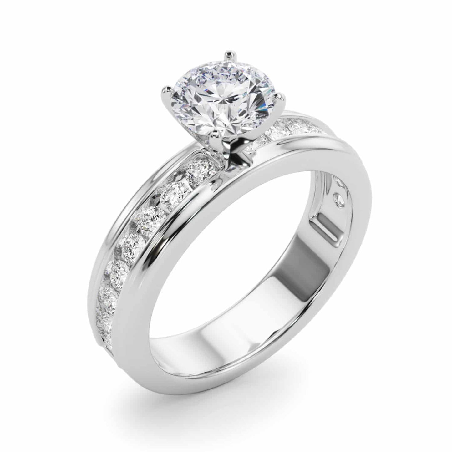 1.50CTW Lab-Grown Diamond 14K White Gold Channel Set Engagement Ring