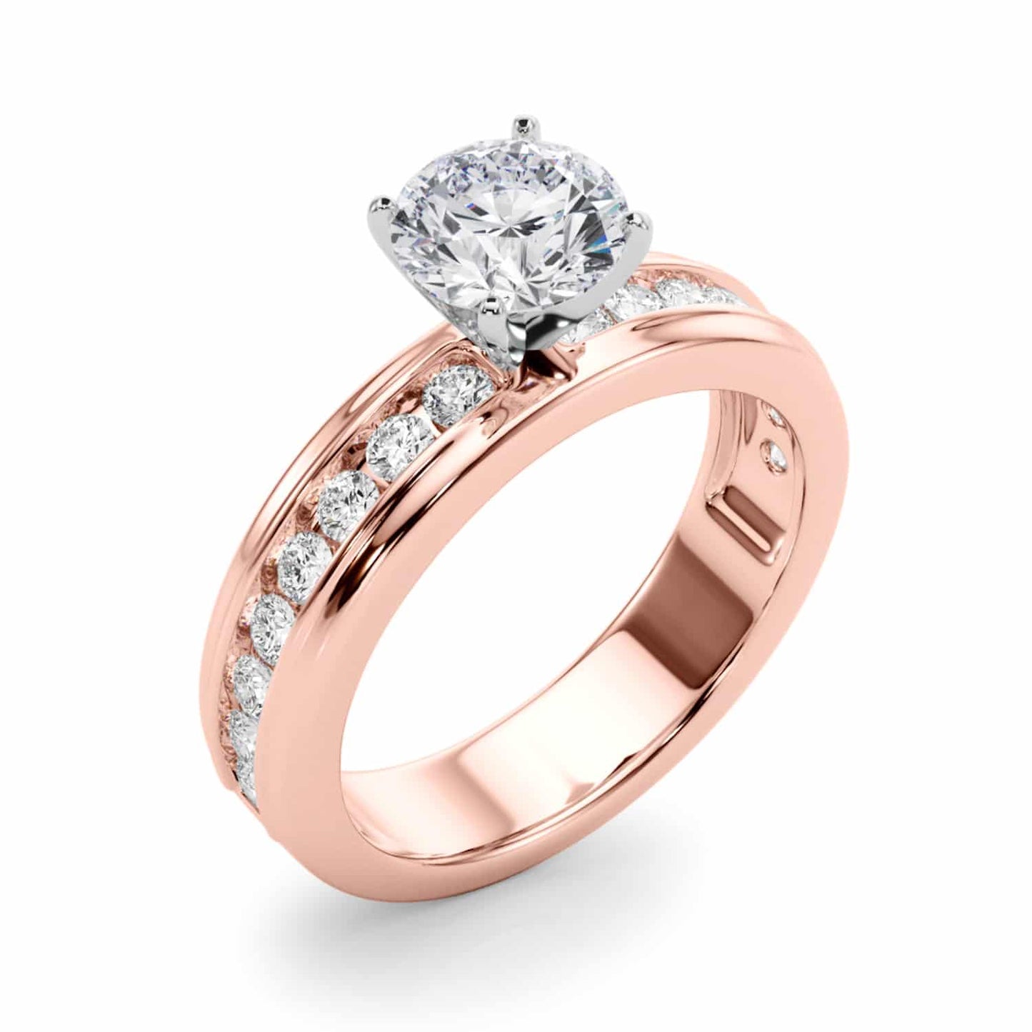1.50CTW Lab-Grown Diamond 14K Rose Gold Channel Set Engagement Ring