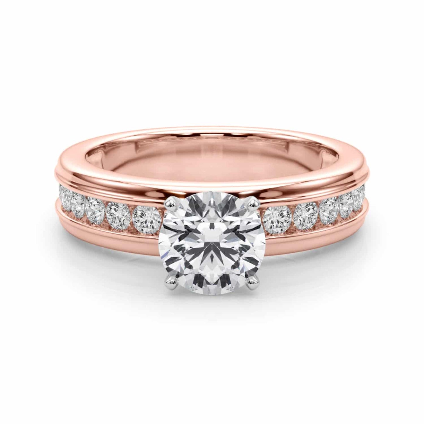 1.50CTW Lab-Grown Diamond 14K Rose Gold Channel Set Engagement Ring