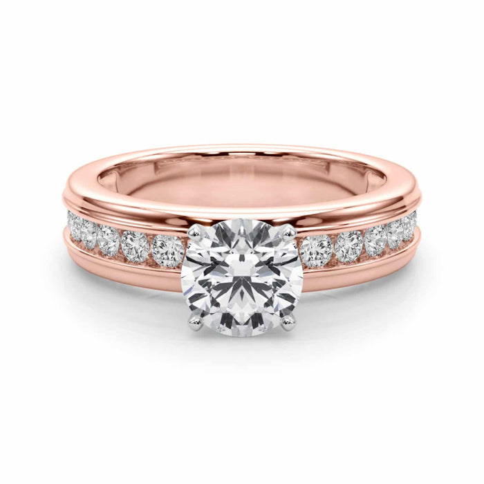 1.50CTW Lab - Grown Diamond 14K Rose Gold Channel Set Engagement Ring - WJD Exclusives