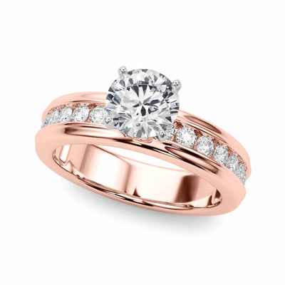 1.50CTW Lab - Grown Diamond 14K Rose Gold Channel Set Engagement Ring - WJD Exclusives
