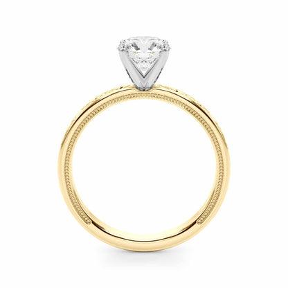 1CT Lab-Grown Diamond 18K Yellow Gold Heart X Pattern Engagement Ring