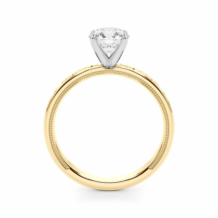 1CT Lab - Grown Diamond 18K Yellow Gold Heart X Pattern Engagement Ring - WJD Exclusives
