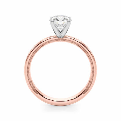 1CT Lab-Grown Diamond 18K Gold Rose Hearts X Ornaments Engagement Ring