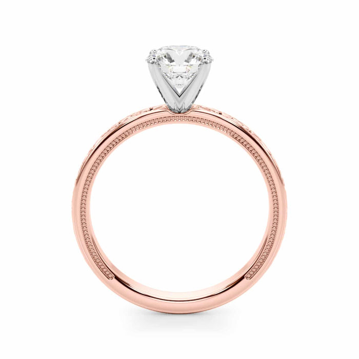 1CT Lab - Grown Diamond 18K Rose Gold Hearts X Ornaments Engagement Ring - WJD Exclusives