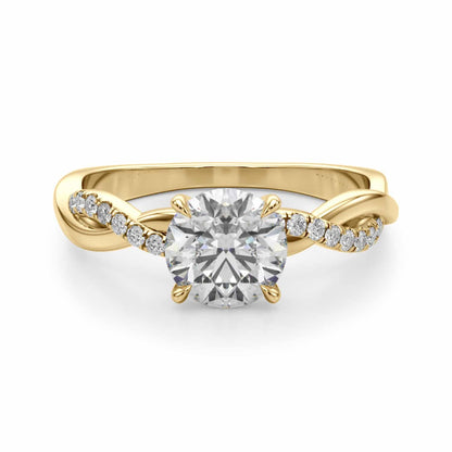 1.60CTW Lab-Grown Diamond 18K Gold Yellow Twisted Shank Engagement Ring