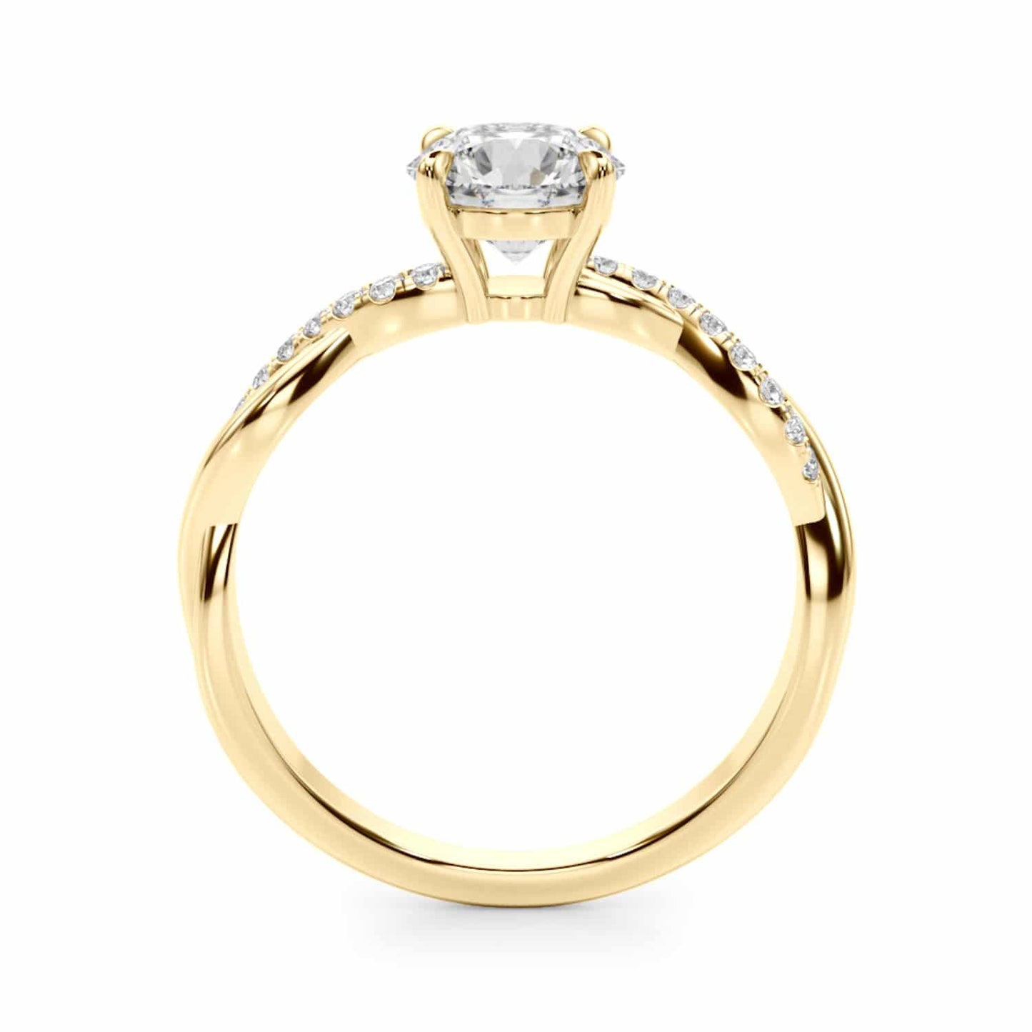 1.60CTW Lab-Grown Diamond 18K Gold Yellow Twisted Shank Engagement Ring