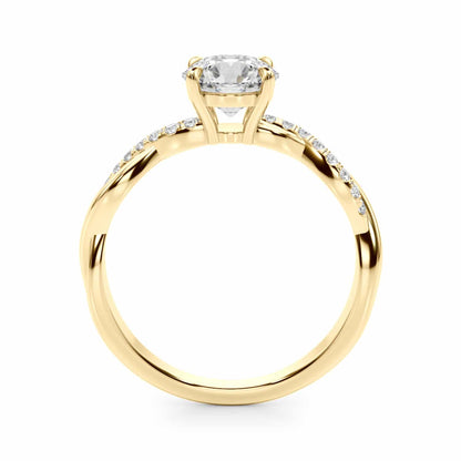 1.60CTW Lab-Grown Diamond 18K Gold Yellow Twisted Shank Engagement Ring