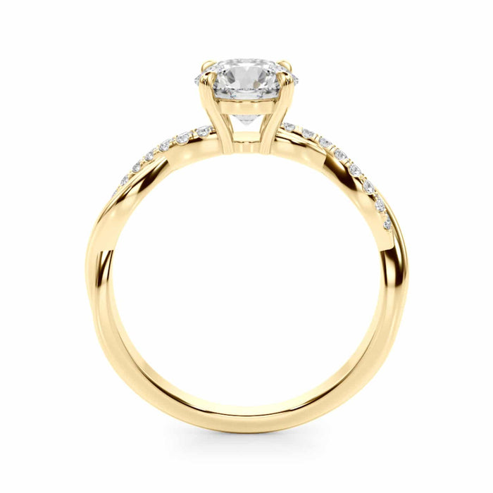 1.60CTW Lab - Grown Diamond 18K Gold Yellow Twisted Shank Engagement Ring - WJD Exclusives