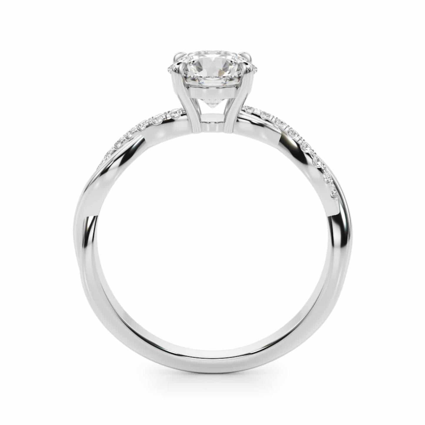 1.60CTW Lab-Grown Diamond 18K Gold White Twisted Split Shank Engagement Ring