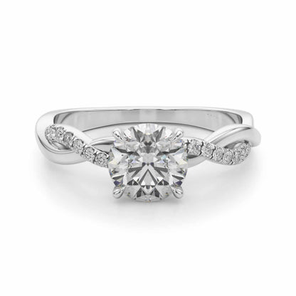 1.60CTW Lab-Grown Diamond 18K Gold White Twisted Split Shank Engagement Ring